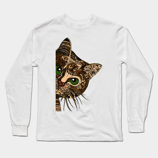 MANDALA CAT 5 Long Sleeve T-Shirt by MGphotoart